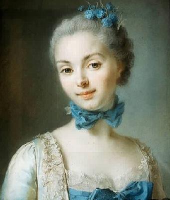 unknow artist Portrait of a young woman wearing a blue ribbon at her throat